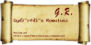 Gyárfás Romulusz névjegykártya